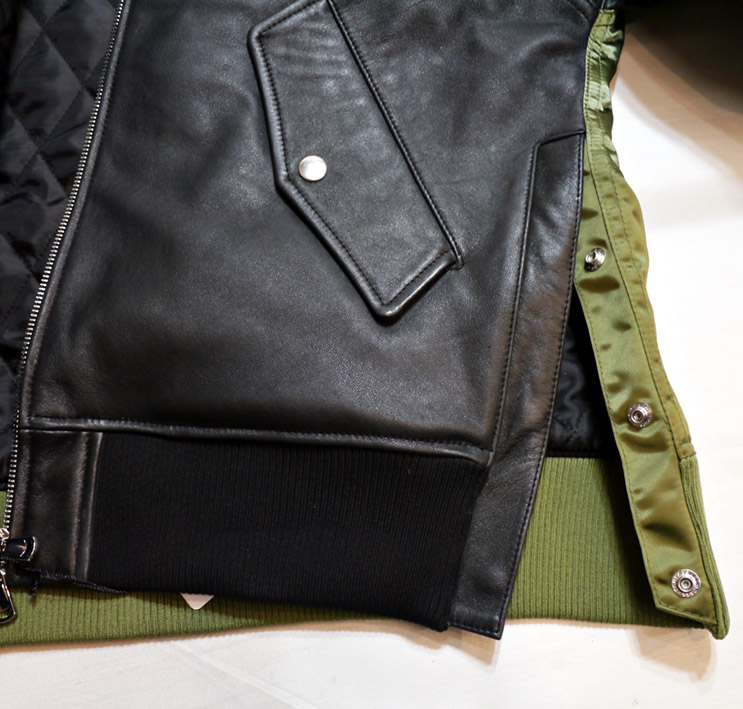 JACKROSE（ジャックローズ） ラムレザー切り替えMA-1ジャケット