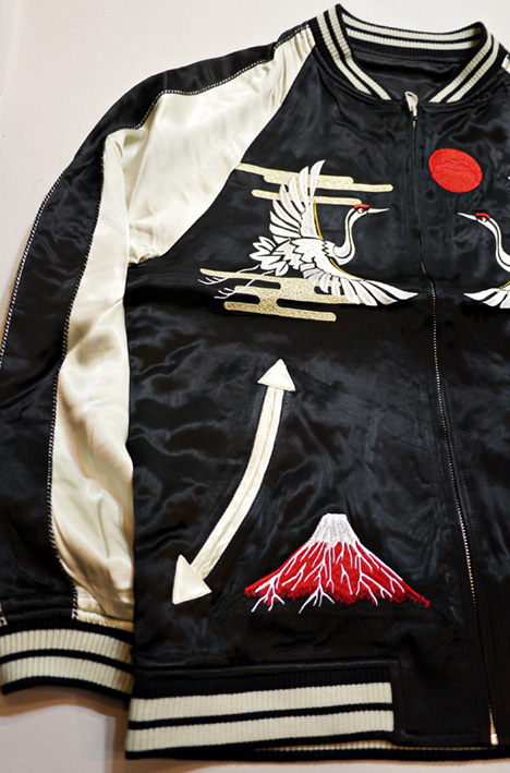 参丸一（サンマルイチ）鶴蛙 刺繍 リバーシブルスカジャン SM-50072