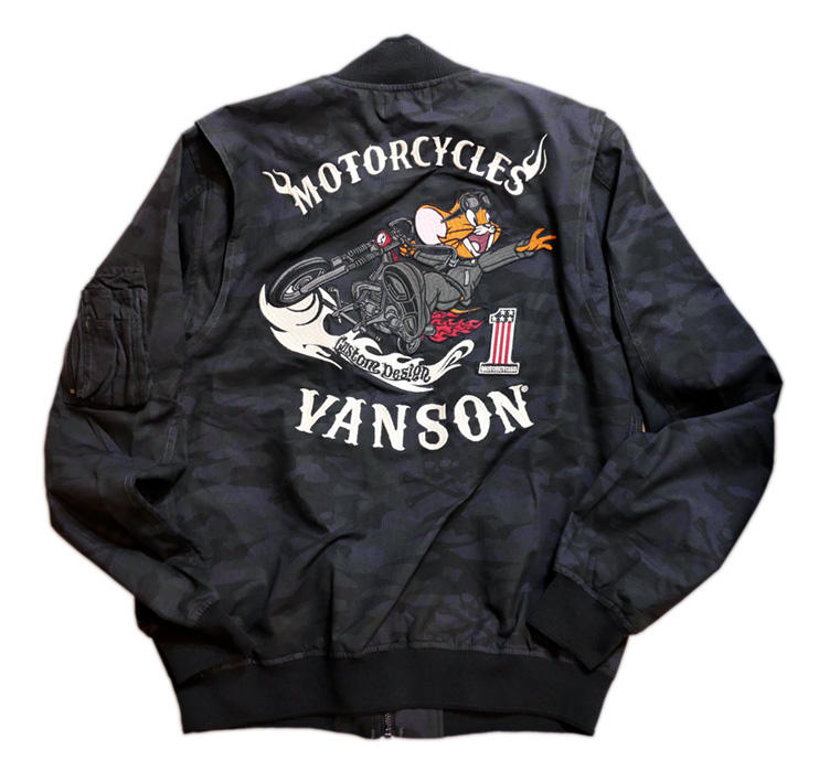 vanson （バンソン） トムとジェリー コラボ サマーメッシュMA-1