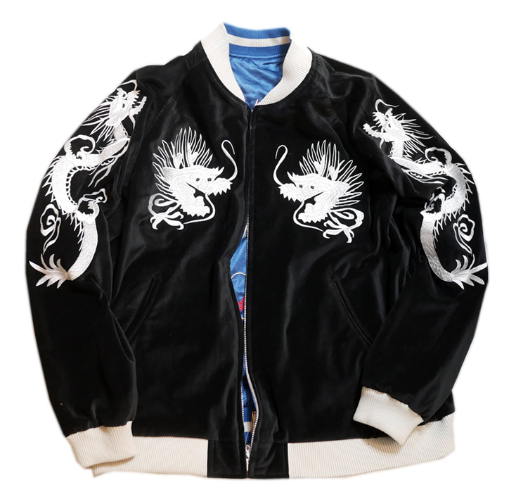 Japanesque （ジャパネスク）別珍／サテン リバーシブルスカジャン 龍