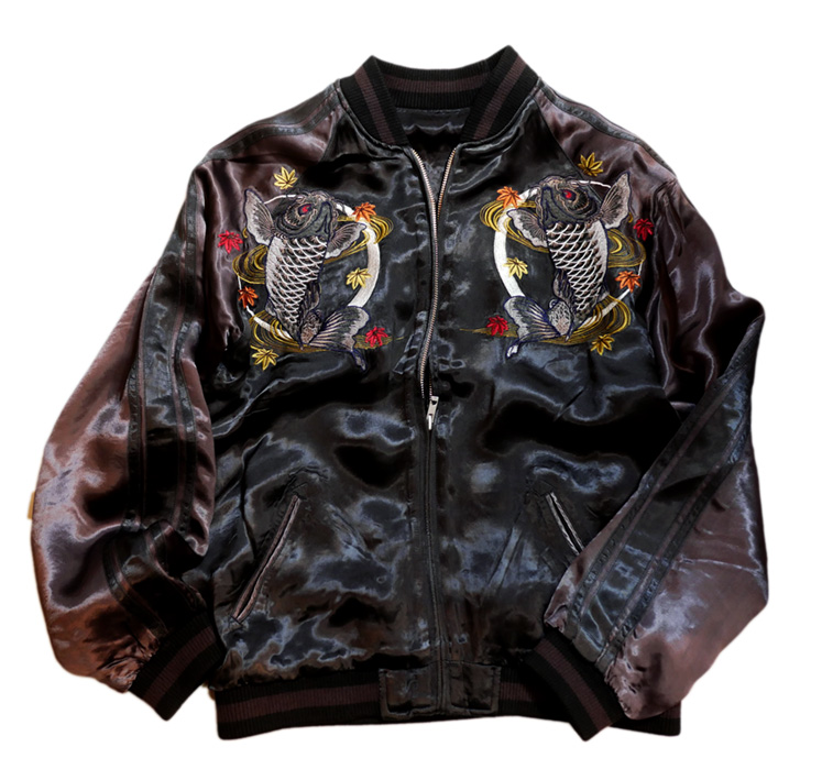 さとり satori [ 紅葉と鬼鯉 ] 刺繍 リバーシブルスカジャン GSJR-023