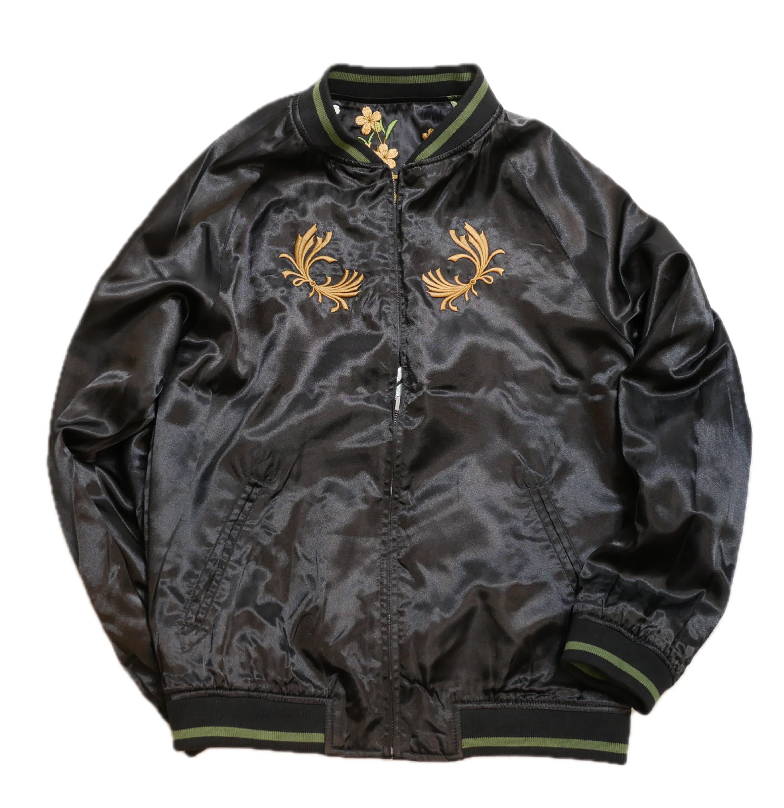 参丸一 [ 桜吹雪侍蛙 ] 総刺繍 リバーシブルスカジャン SM-30628