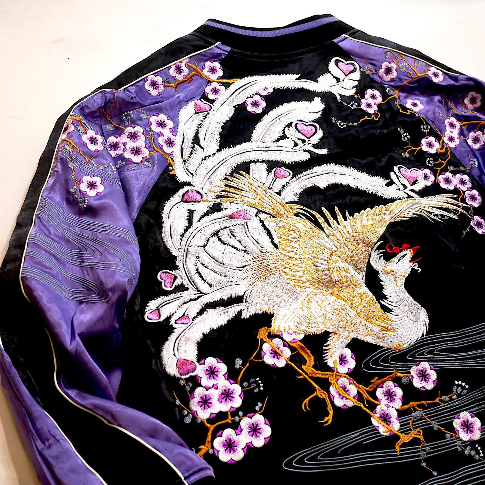 LIN (リン）浮世絵スカジャン [ 鳳凰 ] 総刺繍 リバーシブル AL-75624