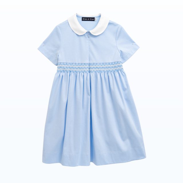 シャーリングワンピース｜ブルー｜Ernie&Essie アーニー＆エッシー