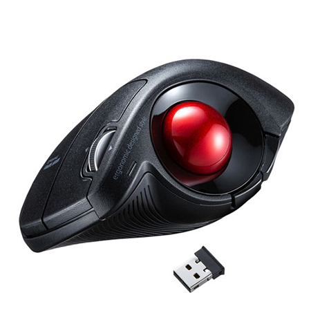 ワイヤレストラックボールマウス(エルゴノミクス・60°・親指操作