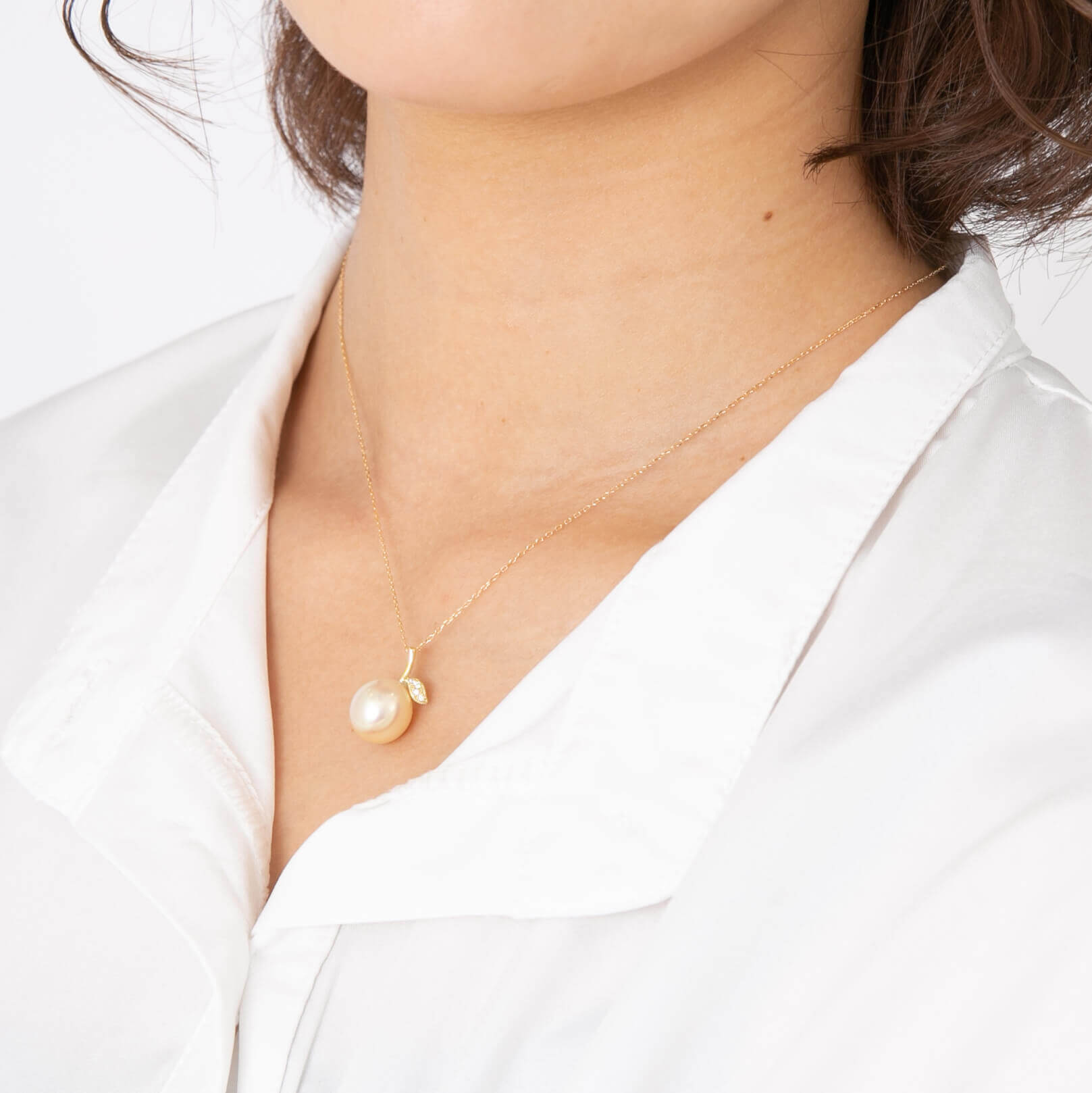 姫果】ゴールデンパール（白蝶真珠・10.0mm・セミラウンド系）天然