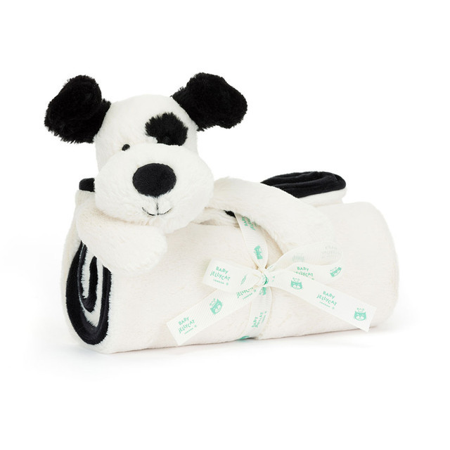Jellycat ジェリーキャット Bashful Black & Cream Puppy Blankie