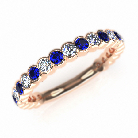 K18PGダイヤ＆ブルーサファイアMIX エタニティリング » 【公式