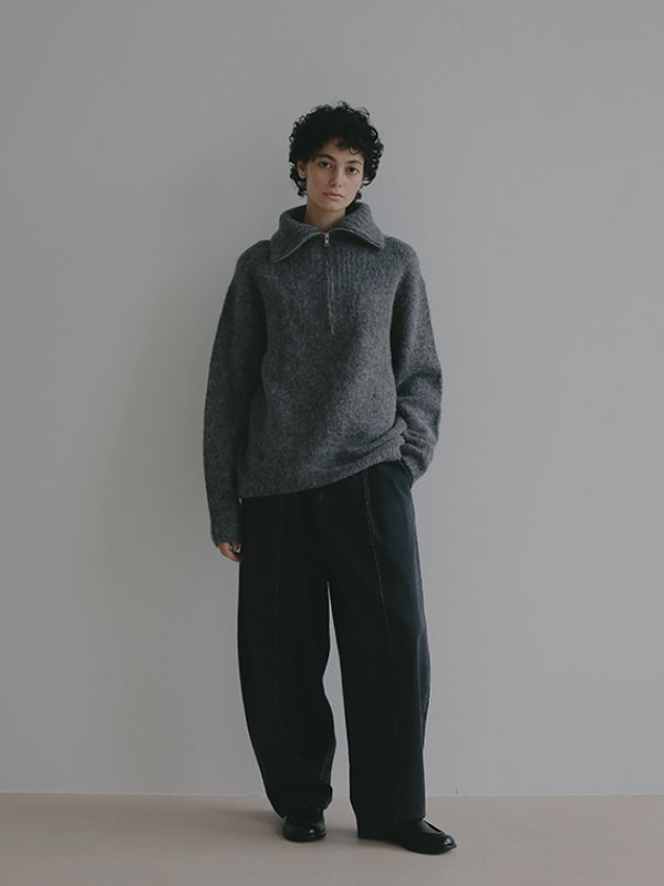 ハーフジップアルパカニットプルオーバー(F BEIGE): トップス │ ETRE