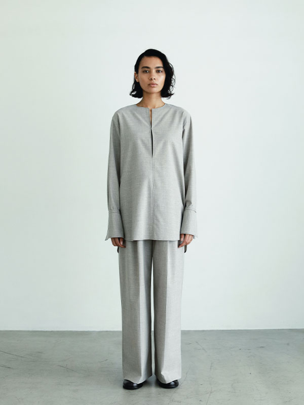 SANTEウエストドロストセミワイドパンツ(S GREY): ボトムス │ ETRE