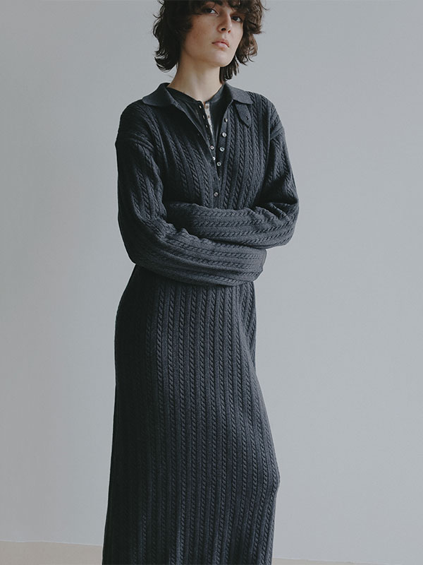 ナローケーブルニットワンピース(F GREY): ワンピース │ ETRE TOKYO