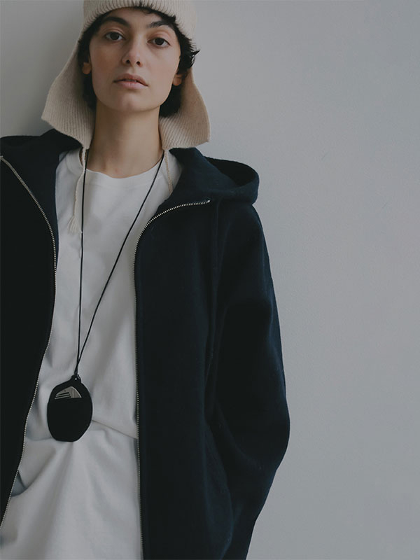 ダブルフェイスオーバーサイズニットパーカー(F LIGHT GREY): トップス