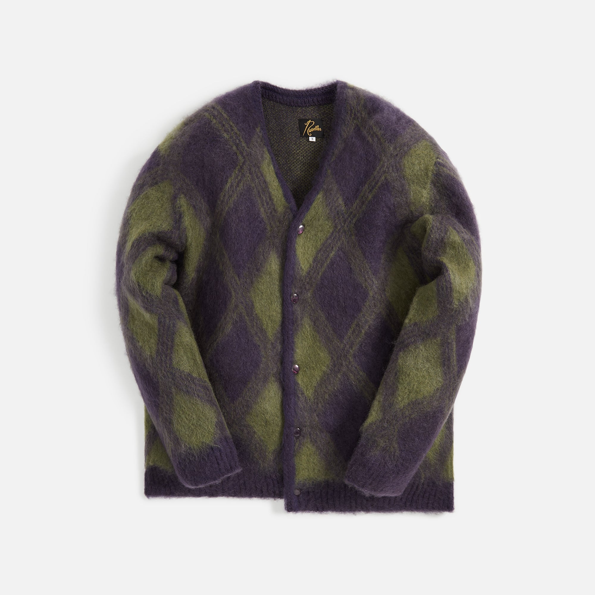 Needles Mohair Cardigan - Argyle Purple – Kith Europe