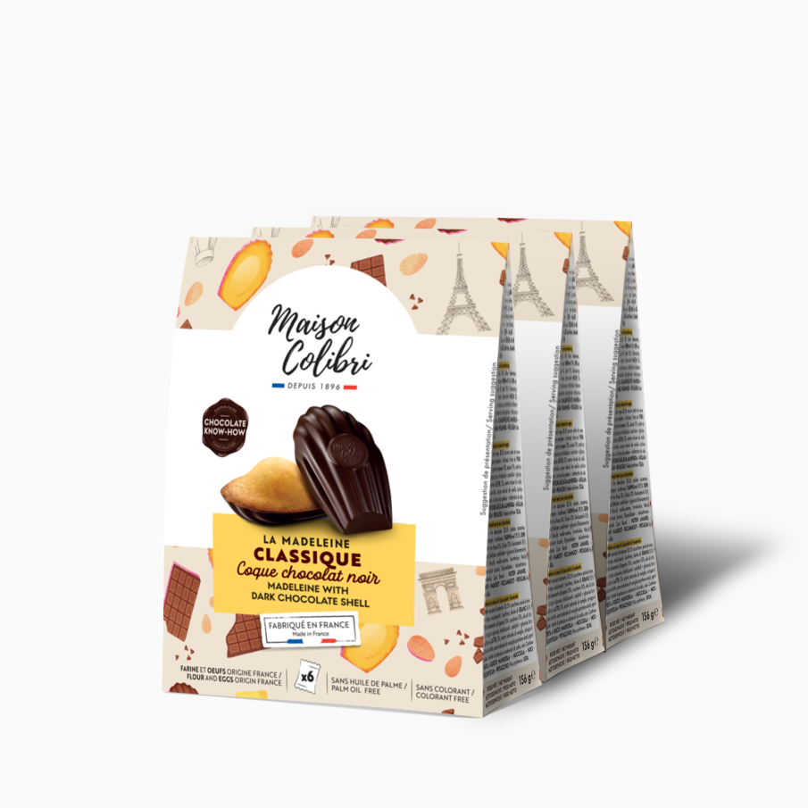 Madeleine met schelp van pure chocolade - Maison Colibri madeleine