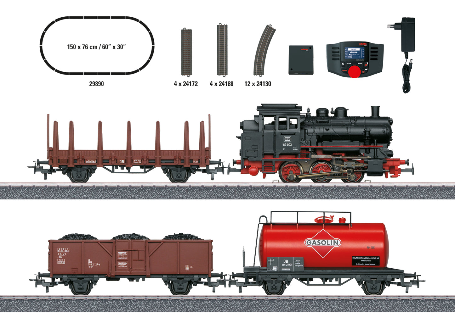 Marklin HO 29890 Digital Freight Train Starter Set with cls 89.0