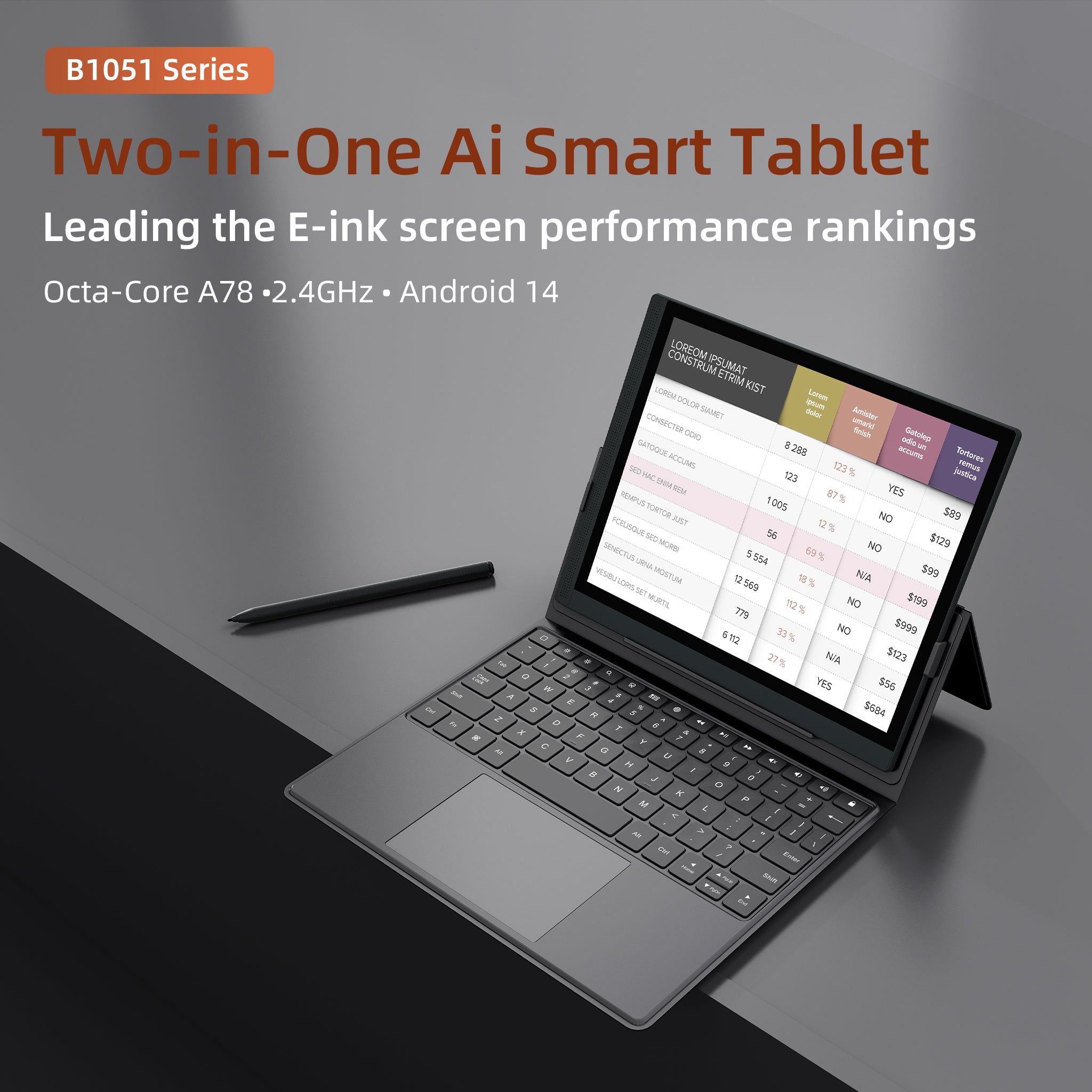 B1051 Series-- 10.3'' color E ink tablet PC with cutting-edge