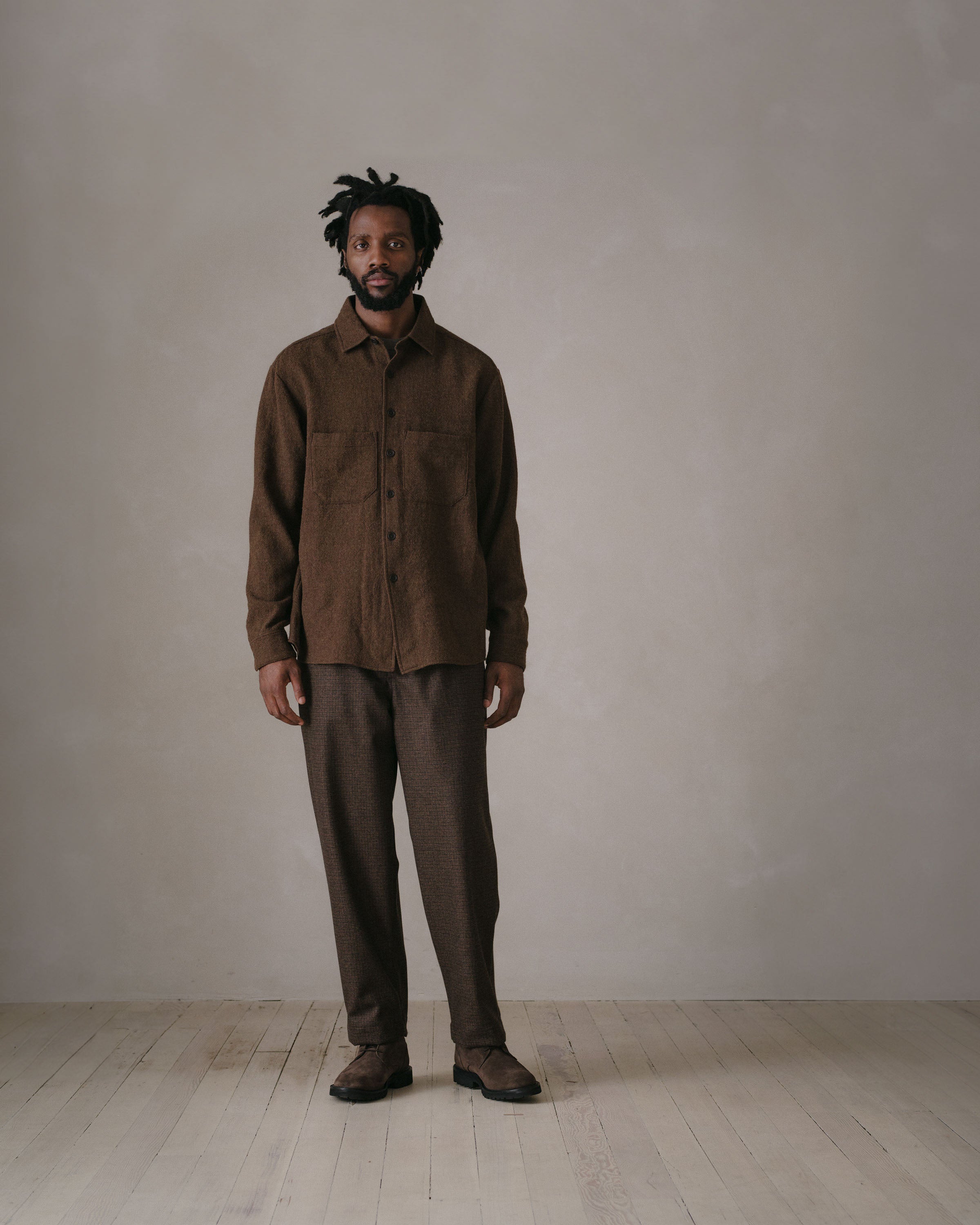 Two Pocket Shirt - Lightweight Wool Gauze, Rust – evan kinori