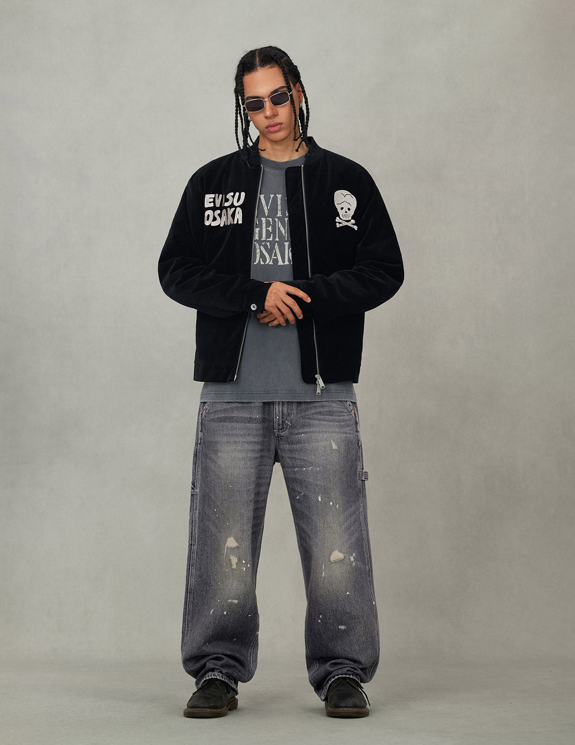 ビンテージベルベットレギュラーフィットパッドスカジャン – EVISU