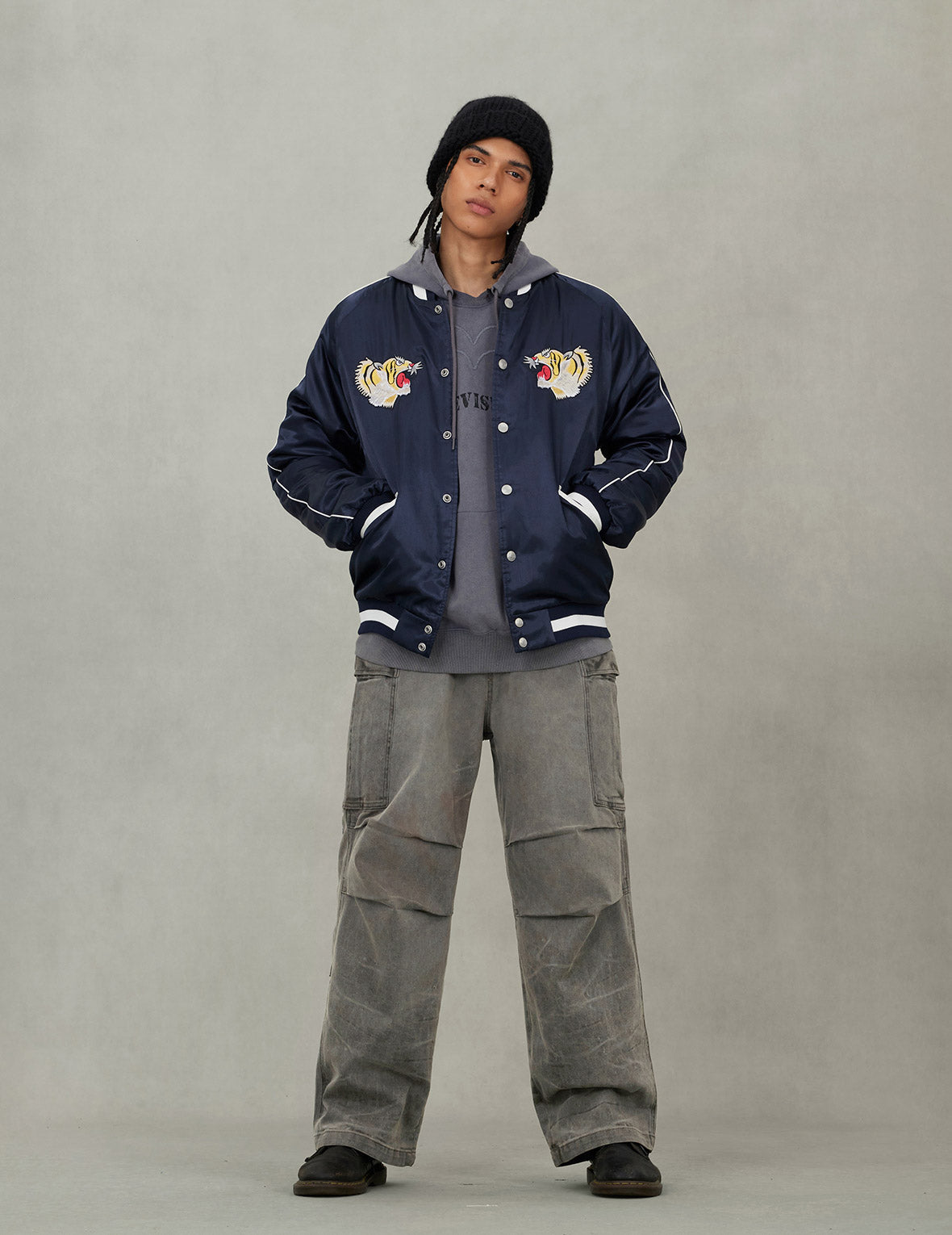 EVISUアーカイブ刺繍レギュラーフィットパッドスカジャン