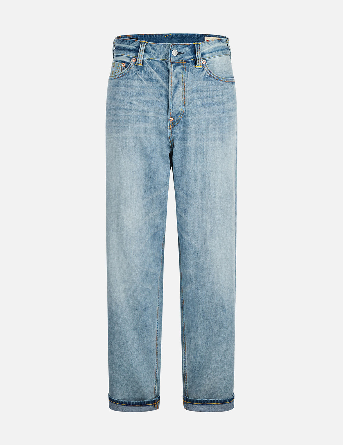 7ポケットデザイン ウォッシュリラックスストレートフィットジーンズ