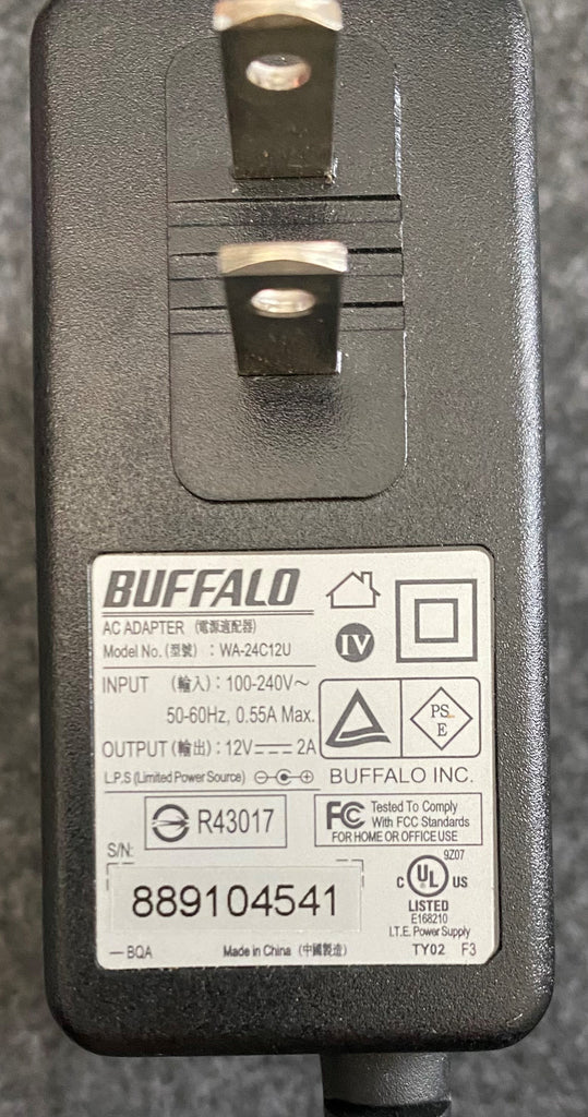 Replacement power adapter 12V 2A – Buffalo Americas