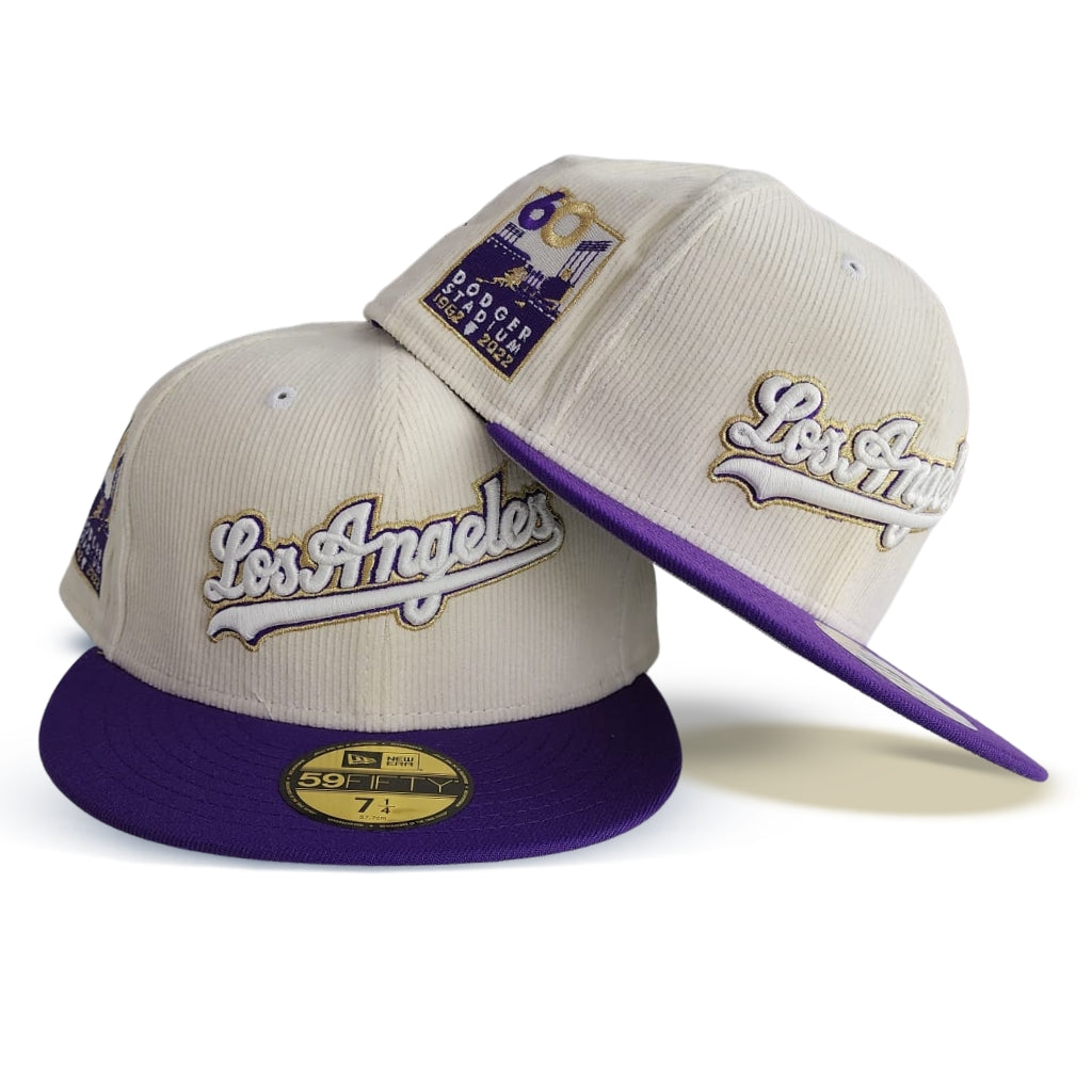 Off White Corduroy Los Angeles Dodgers Purple Visor Gray Bottom
