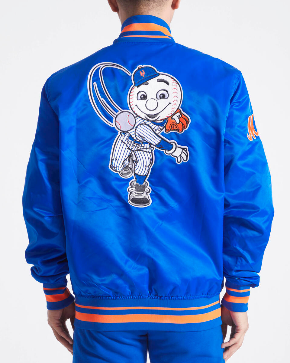 Royal Blue New York Mets Pro Standard Logo Mascot Satin Jacket