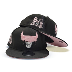 Black Chicago Bulls Paint Drip Pink Bottom 6X NBA Champions New
