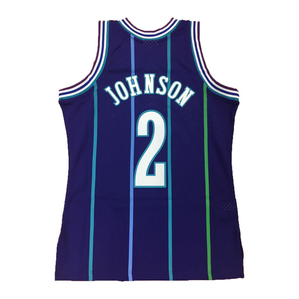 Purple Larry Johnson #2 Charlotte Hornets Mitchell – Exclusive