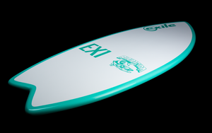 Blairacuda™ EX1 Skimboard - White w/ Maroon Rails | Exile Skimboards
