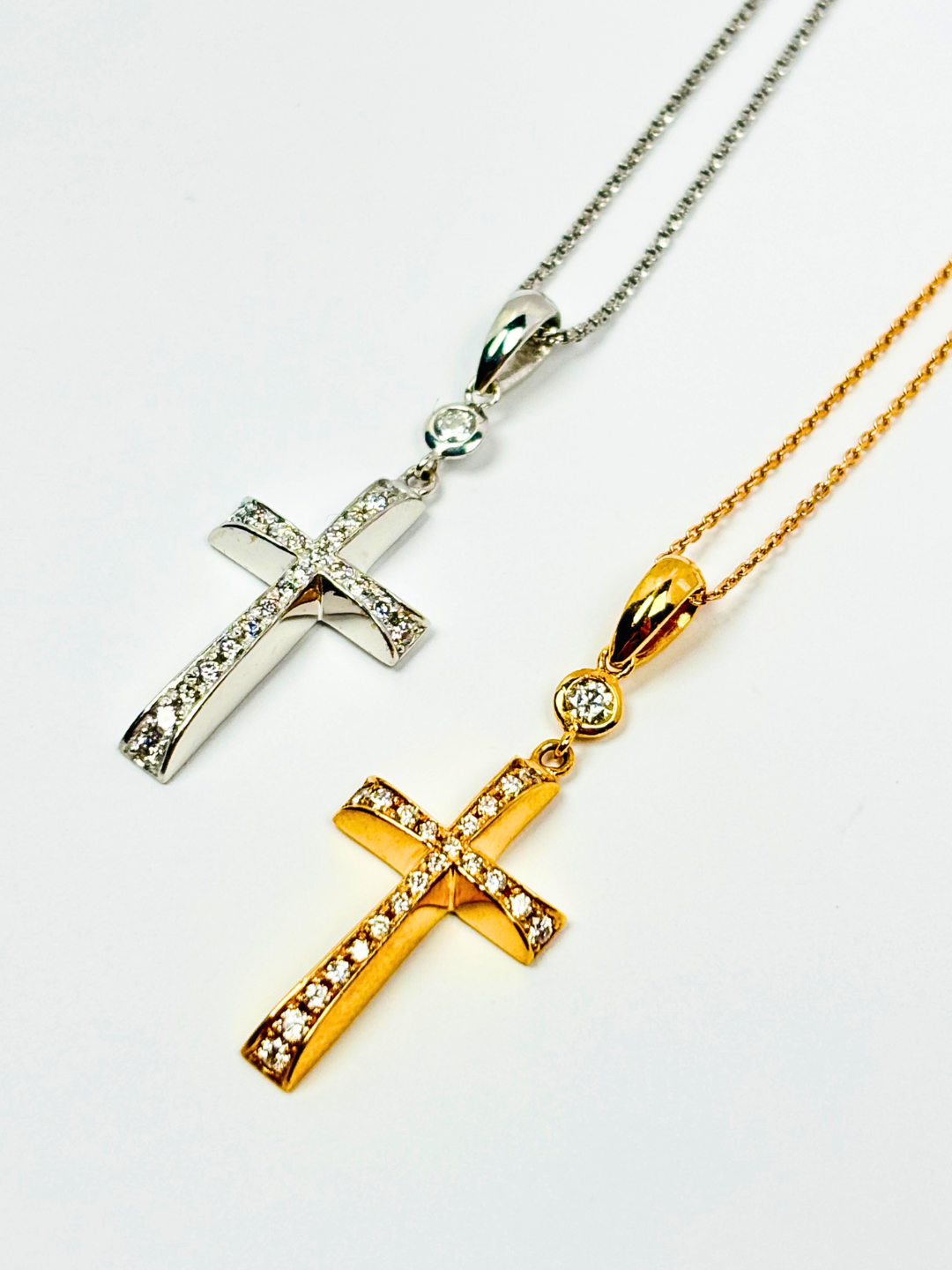 K18・立体ダイヤクロスペンダントトップ – ex'position