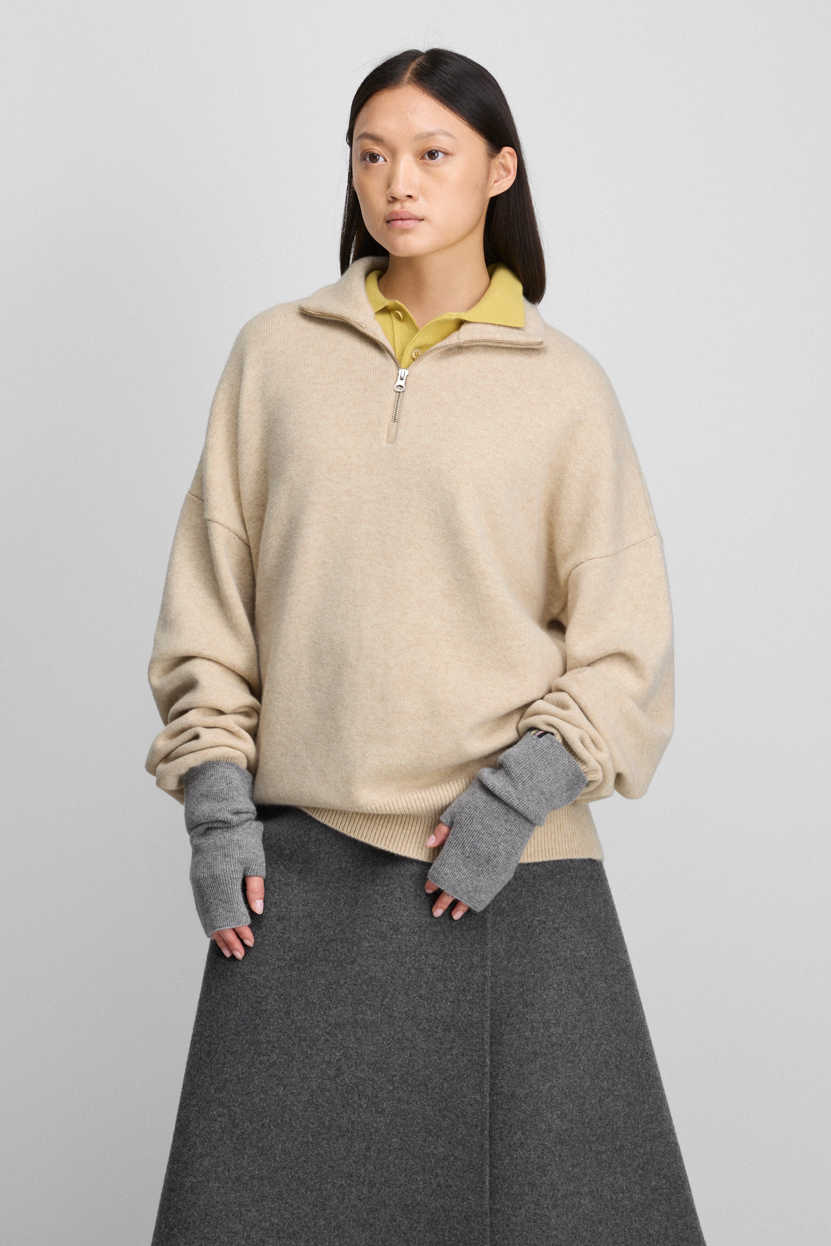 extreme cashmere half-zip sweater unisex – 235 hike – extreme