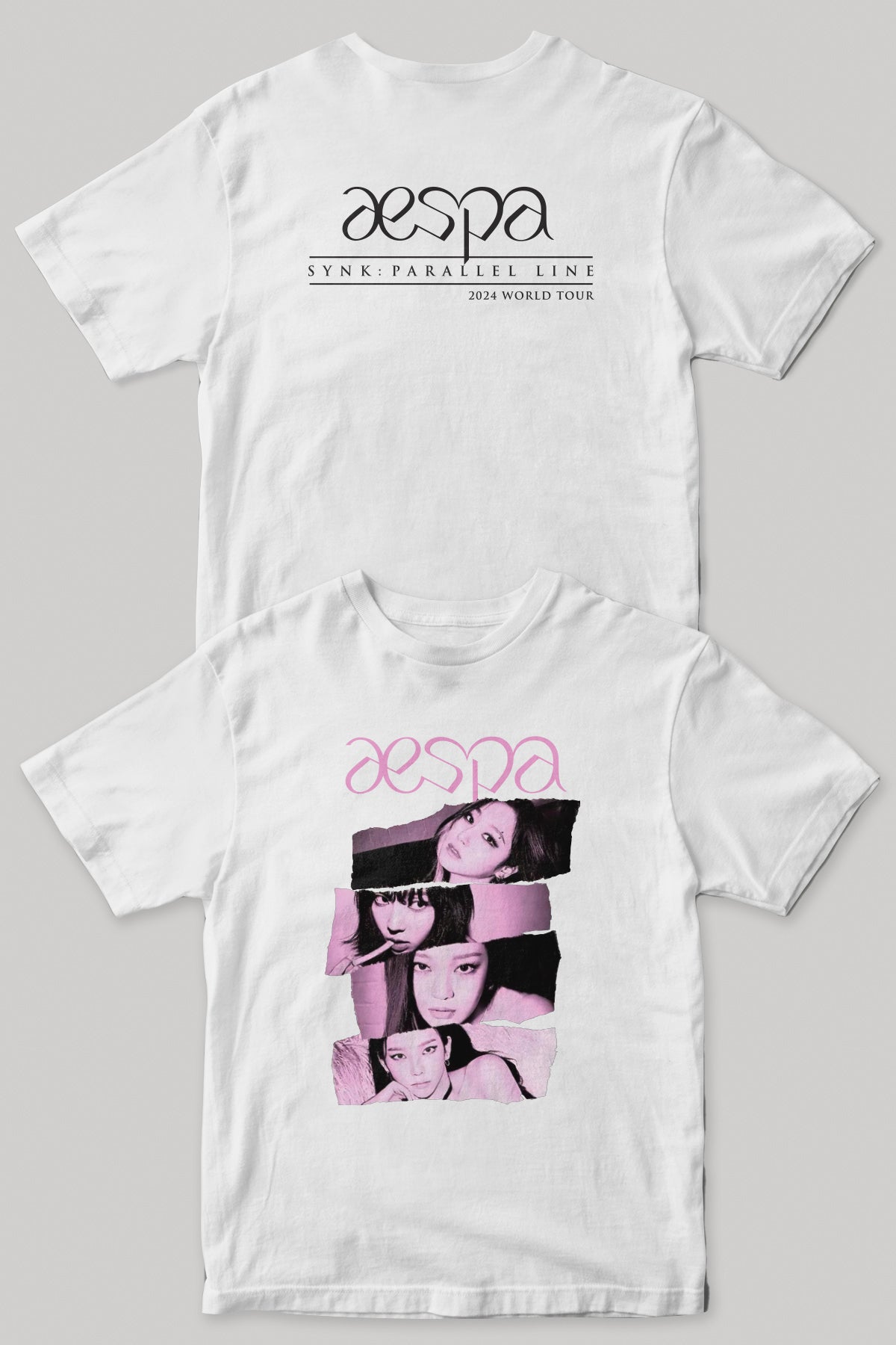 AESPA Synk Parallel Line Tour Shirt | White Tee – EZ Print Creations