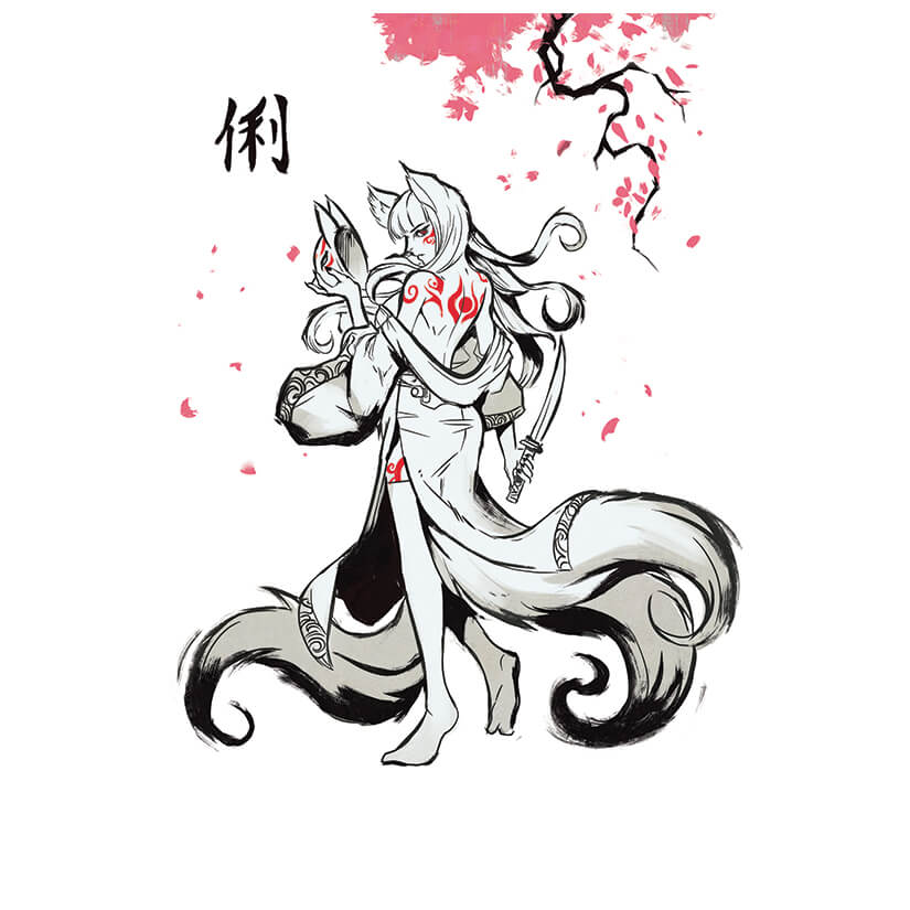 Kiyomi - The Clever Fox - Japanese - Graphic T-Shirt (Unisex