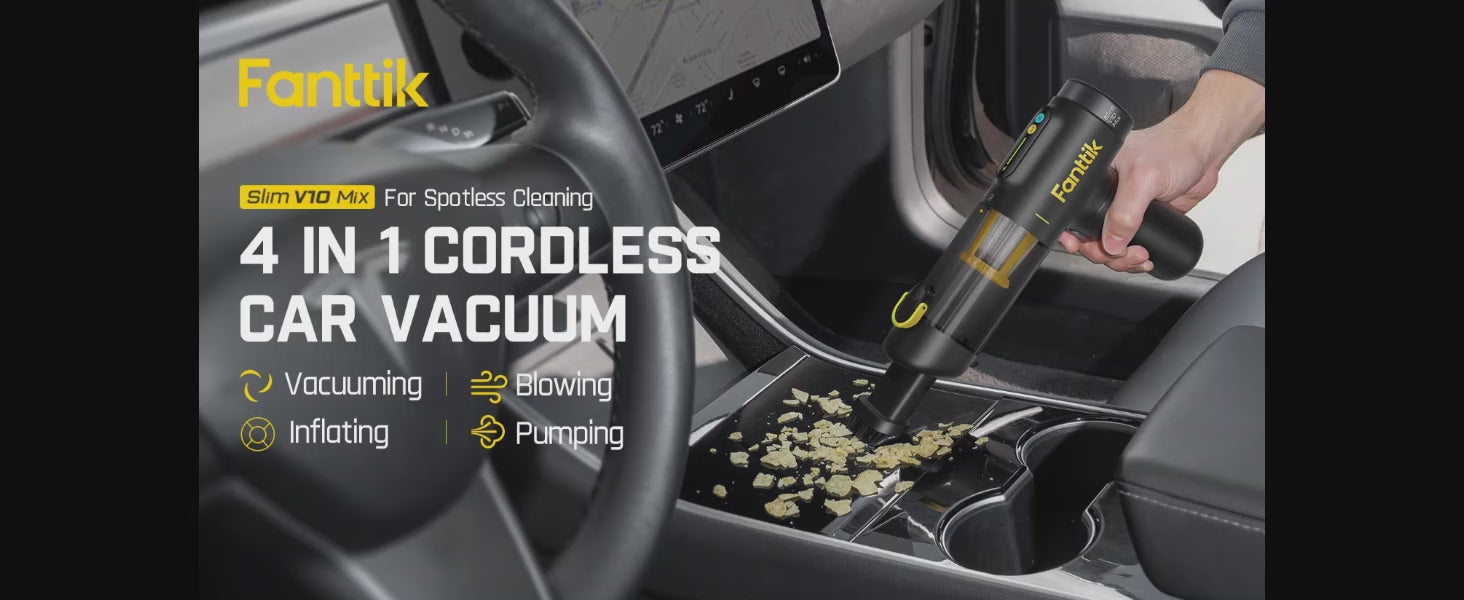 Fanttik Slim V10 Mix Car Vacuum-4 in 1 Handheld Air Duster and Vacuum