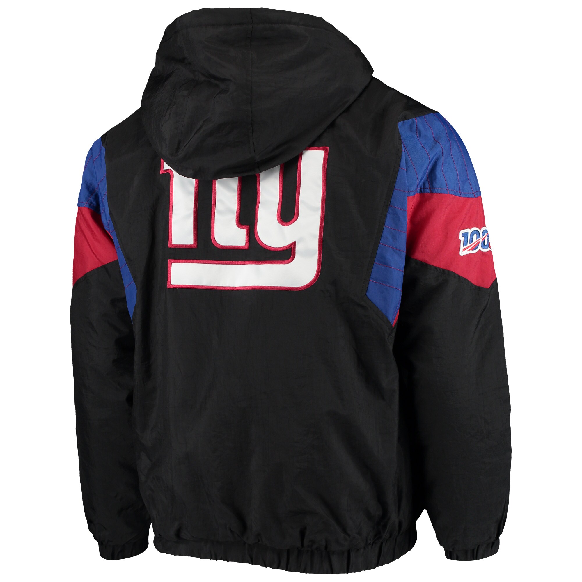 Men's Starter Black New York Giants NFL 100 Quarter-Zip Breakaway