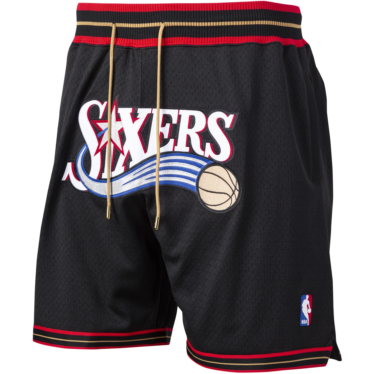 Men's Philadelphia 76ers Mitchell & Ness Black 1996-97 Just Don Shorts