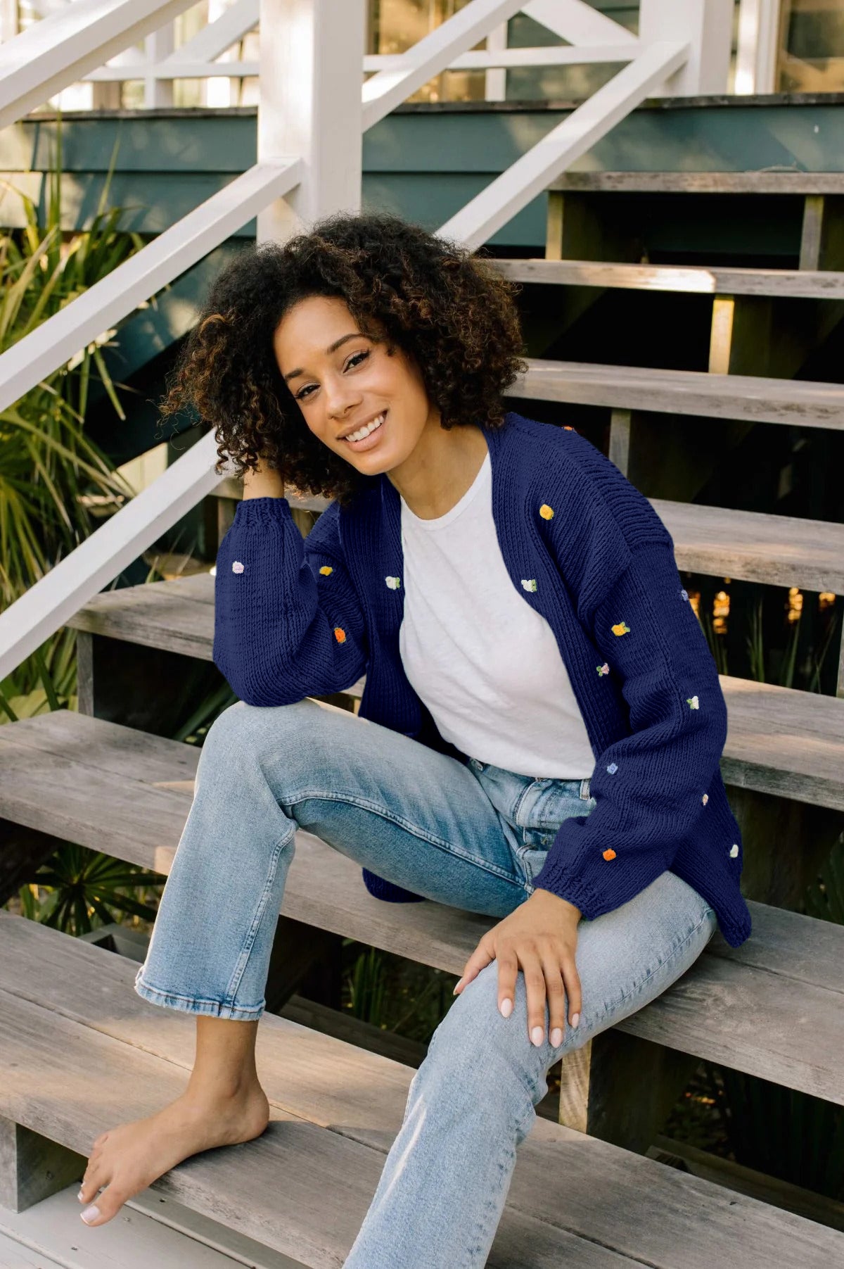 WILD FLOWERS ROSE BLOOM Cotton Cardigan – Fanm Mon