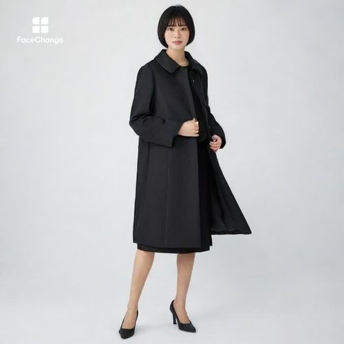 ショールカラーのウールコート 5号・ブラック｜東京ソワール