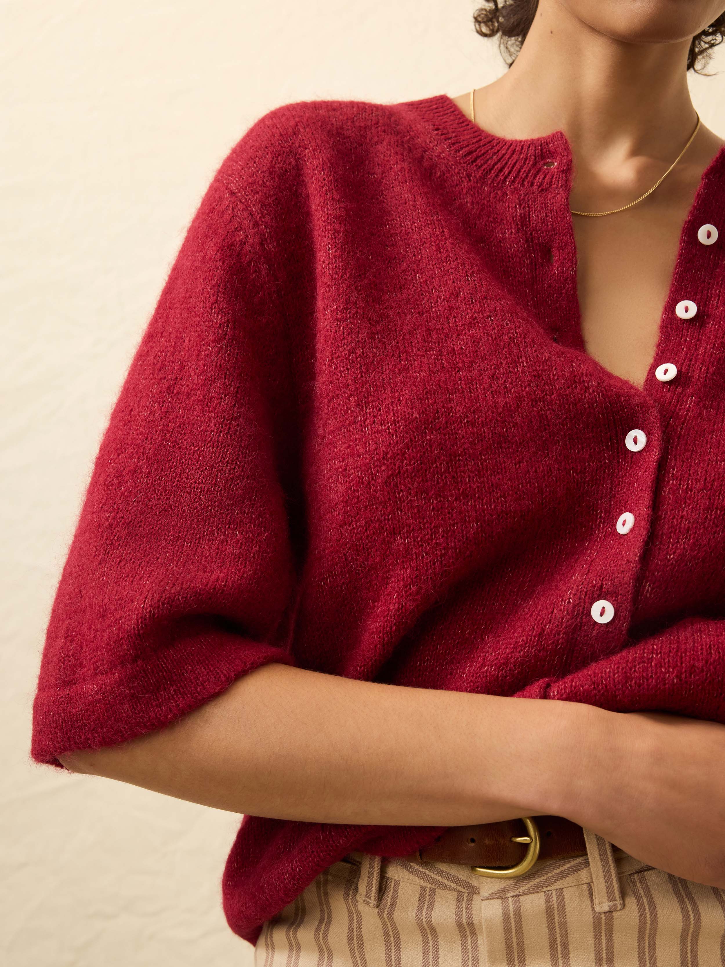 Après Alpaca Cardigan - Wine Rust | Faherty Brand