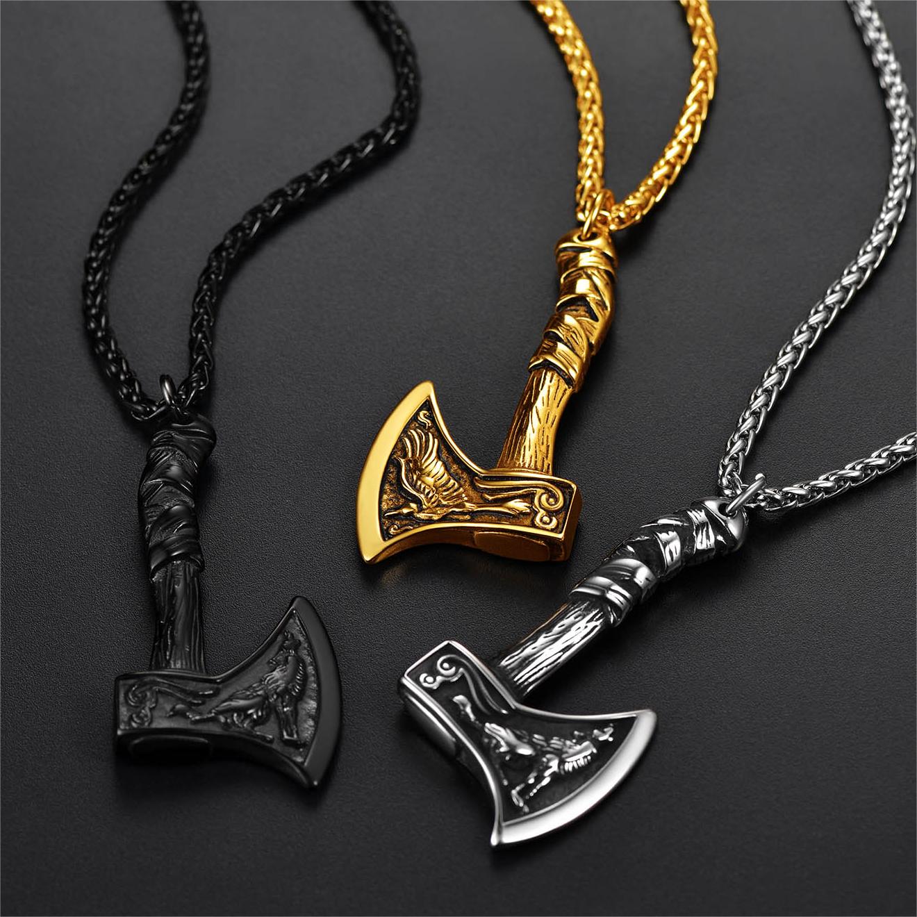 Viking Axe Necklace for Men | Stainless Steel/Silver – FaithHeart