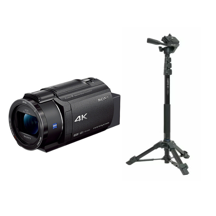 レンタル] ソニー 4Kビデオカメラ FDR-AX45A(ブラック) ＆ 自立脚付き