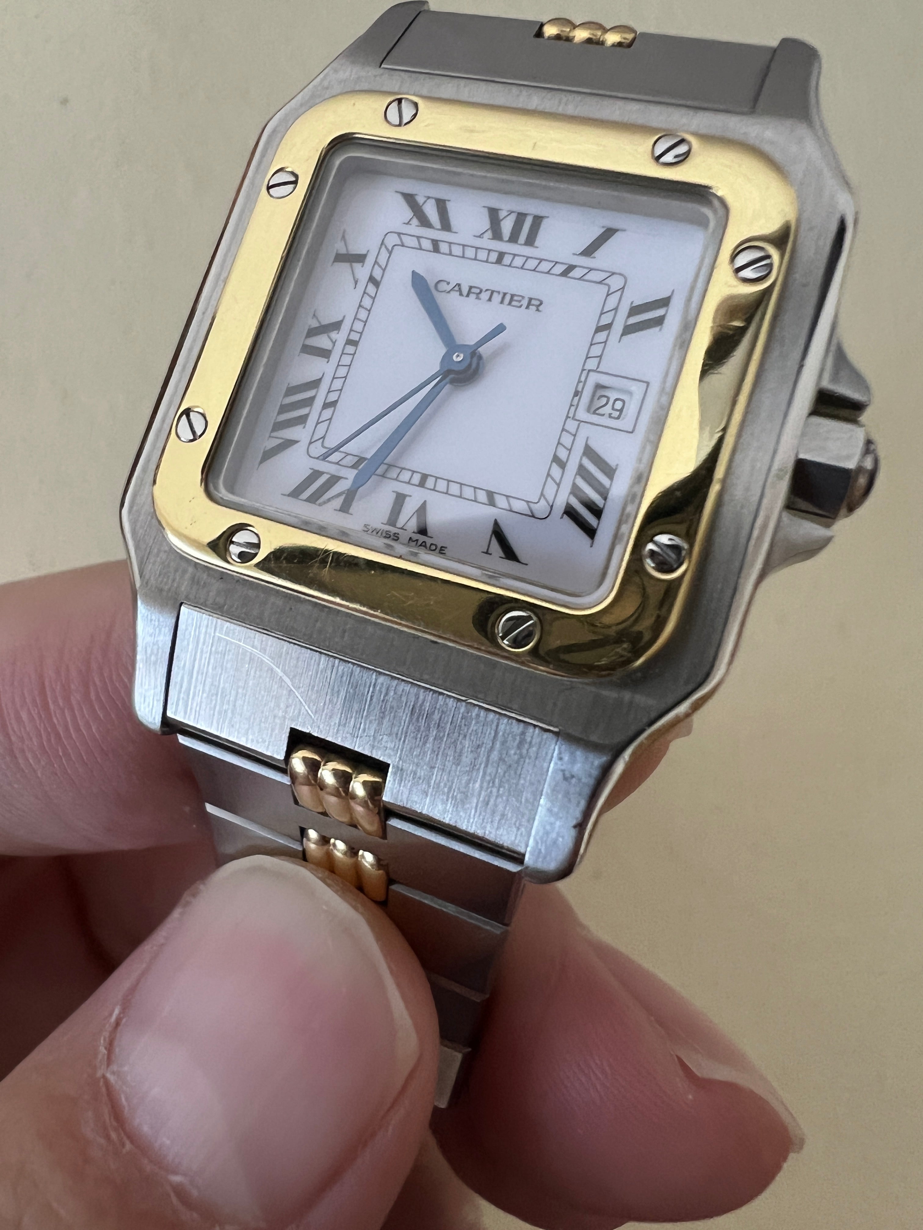 国際保証書付き』カルティエ サントスカレ LMサイズ ゴドロンブレス