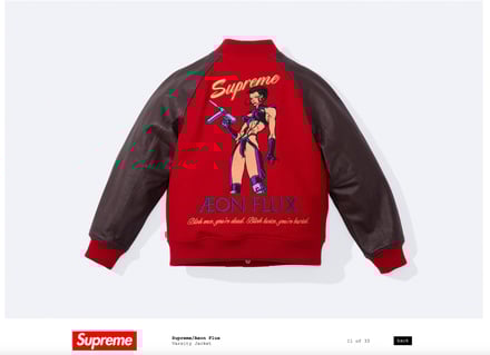 シュプリームが「Aeon Flux」のアートワークを使用したコレクション