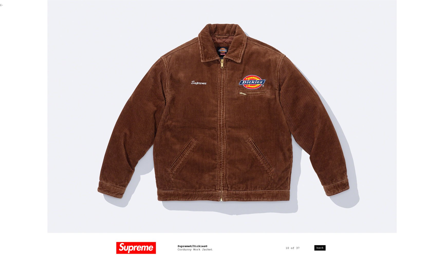 シュプリーム×ディッキーズ、コーデュロイのジャケットなど7型を発売