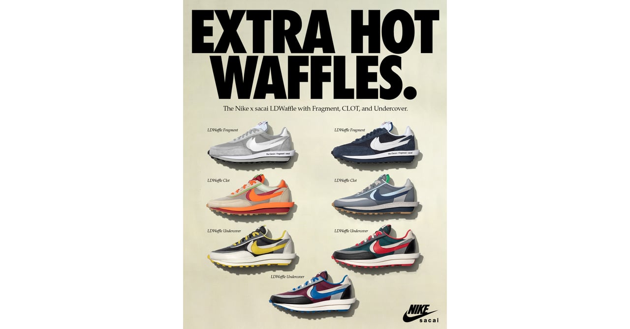 ナイキ×サカイのシューズ「LD ワッフル」とフラグメントがコラボ