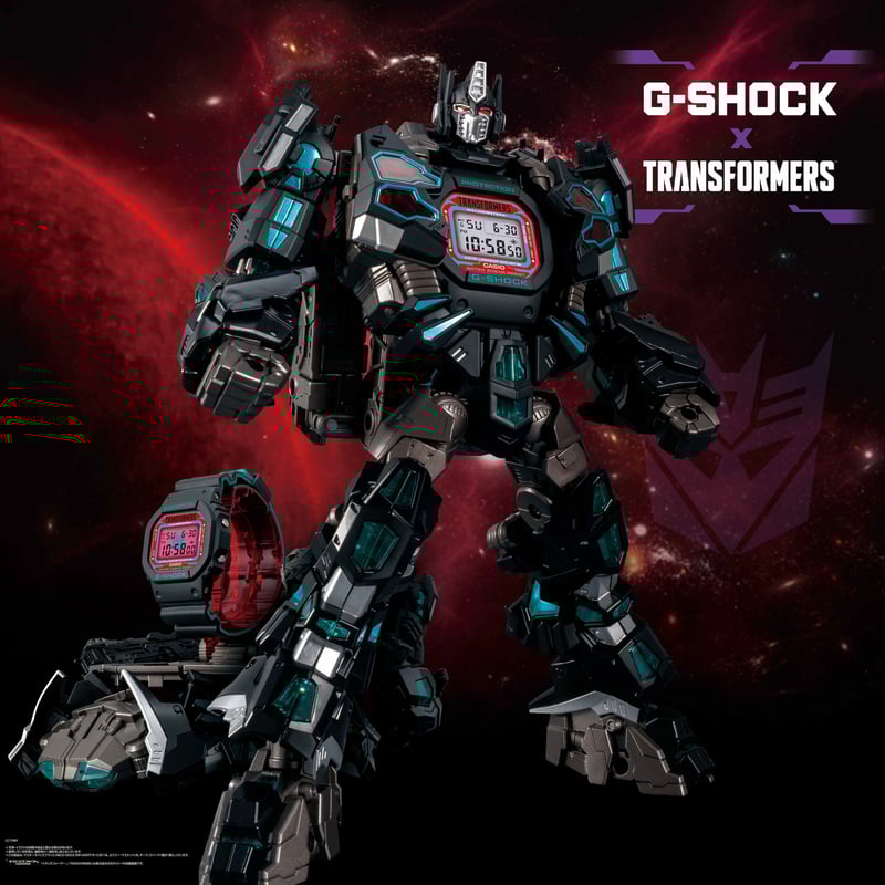 Gショック×トランスフォーマー」変形モデル第2弾、悪の戦士マスター