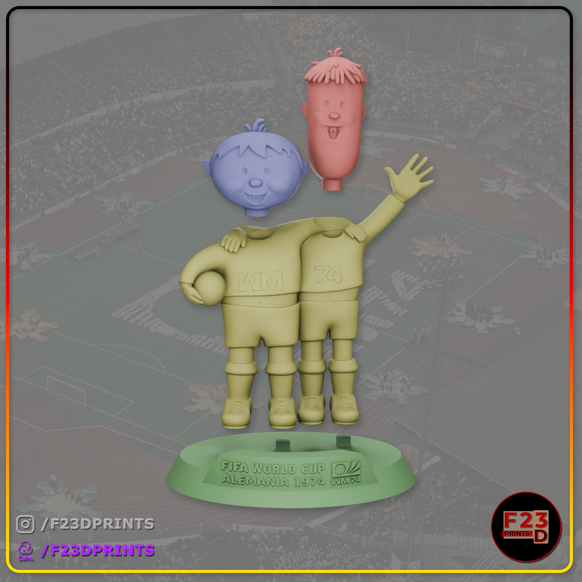 🇩🇪 Germany 1974 World Cup Mascot Tip and Tap・ STL File for 3D