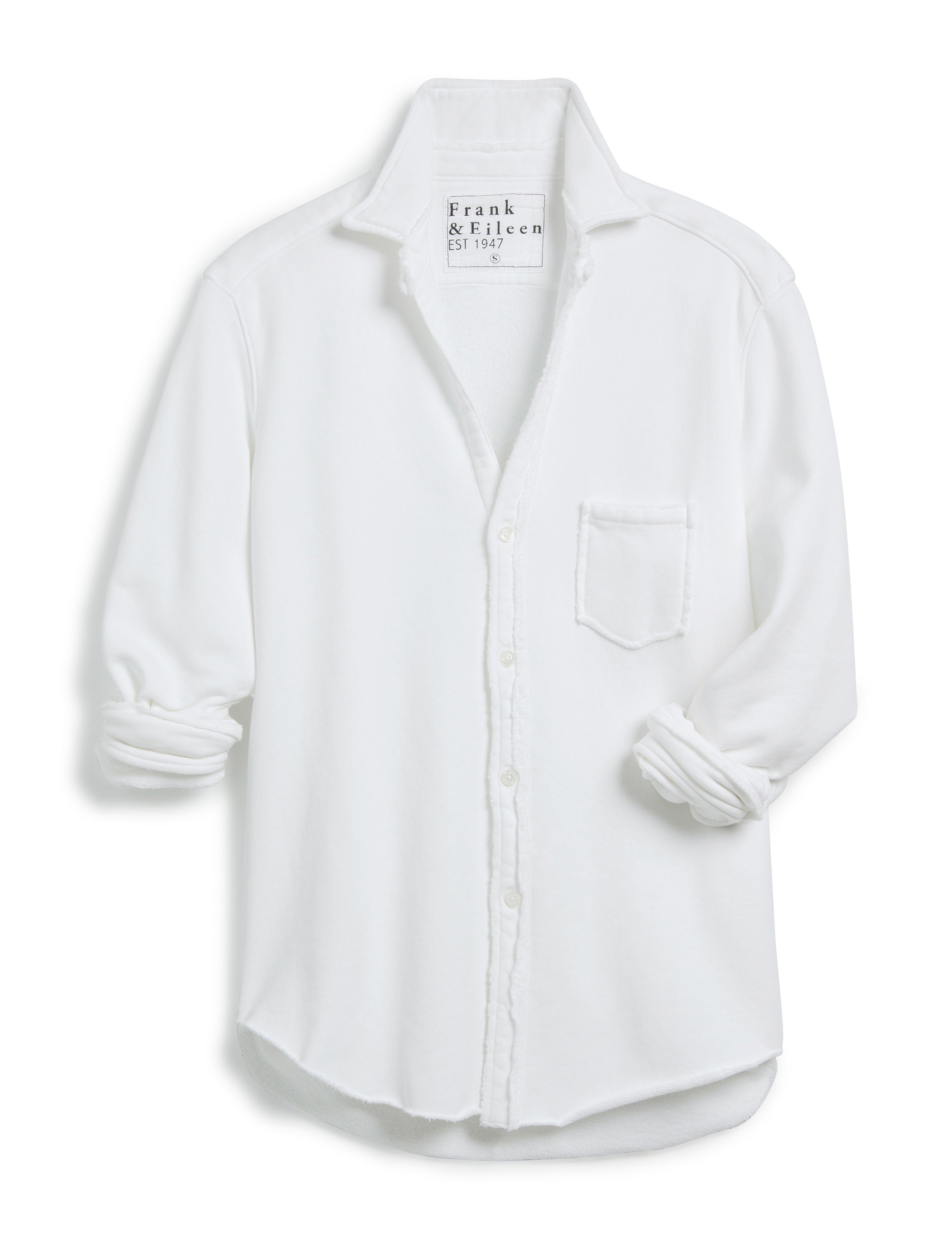 FRANK AND EILEEN - EILEEN RELAXED BUTTON UP IN TRIPLE FLEECE WHITE