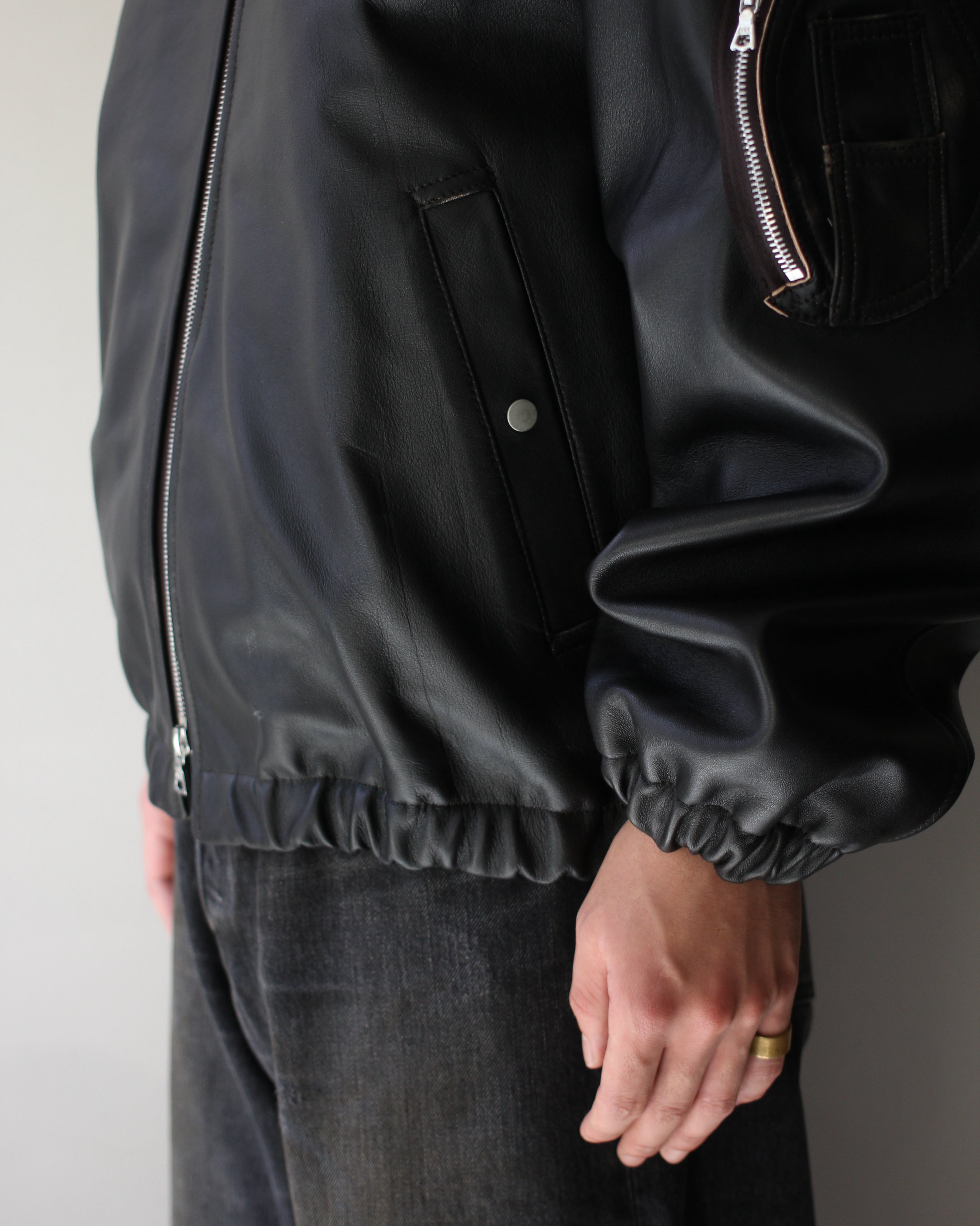 ssstein/SHEEP LEATHER FLIGHT JACKET 